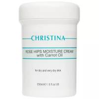 Christina ROSE HIPS MOISTURE CREAM WITH CARROT OIL FOR DRY AND VERY DRY SKIN Увлажняющий крем с маслом моркови для сухой и очень сухой кожи «Шиповник» для лица