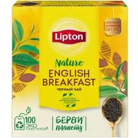 Чай черный Lipton English Breakfast в пакетиках, 100 шт., 1 уп.