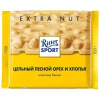 Шоколад Ritter Sport Extra Nut белый цельный лесной орех и хлопья