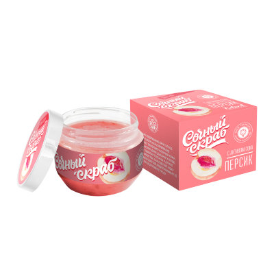 Сочный скраб для тела с активами соков, 250г : С активом сока персика