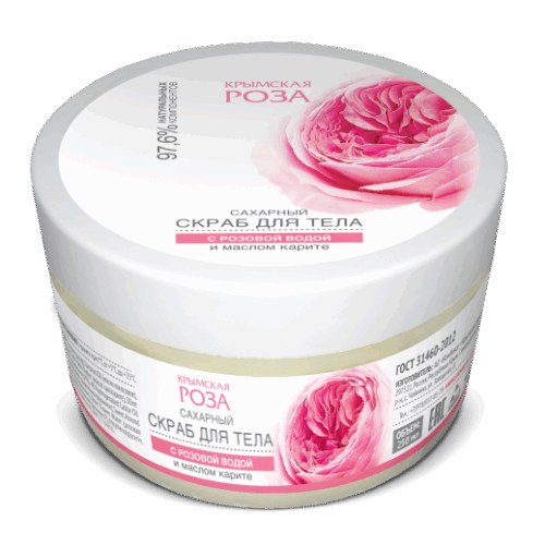 Скраб для тела Роза, Сахарный, 250 мл