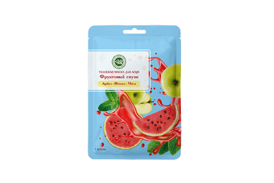 Тканевые маски для лица SUPERFOOD 20 г ШТУКА (Фруктовый смузи (Арбуз, Яблоко, Мята) 1 шт)