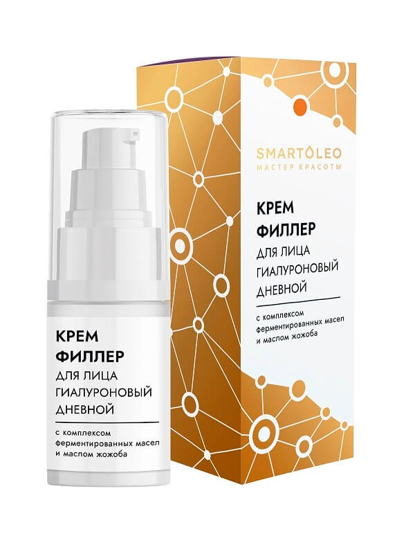 Крем-филлер для лица Гиалуроновый дневной с комплекcом ферментированных масел и маслом жожоба СО, 30г