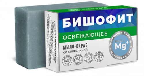 БИШОФИТ ОСВЕЖАЮЩЕЕ Мыло-скраб с спирулиной БШ, 100г