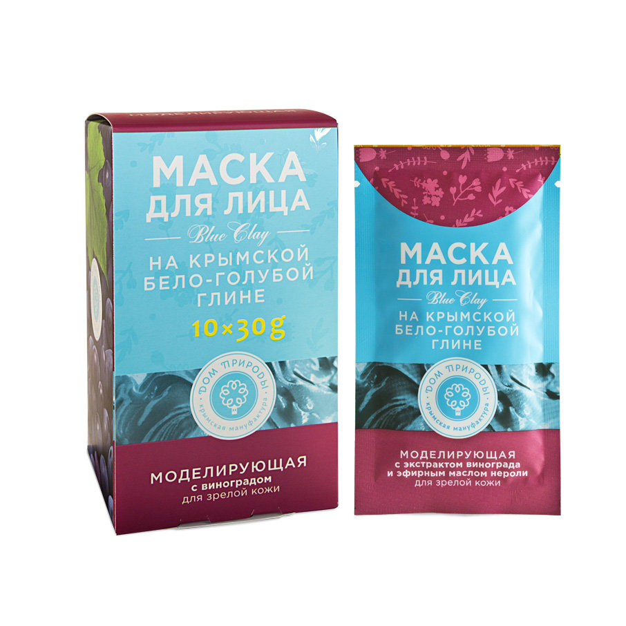 Маска Моделирующая для зрелой кожи на основе Крымской бело-голубой глины ЛГ, упаковка: туба, 160г