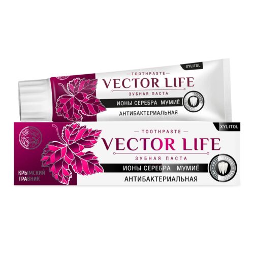 Зубная паста "VECTOR LIFE" АНТИБАКТЕРИАЛЬНАЯ (ионы серебра, мумие) 100 гр