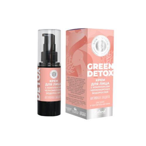 Крем для лица Green Detox с комплексом черноморских водорослей Активная защита, 28г