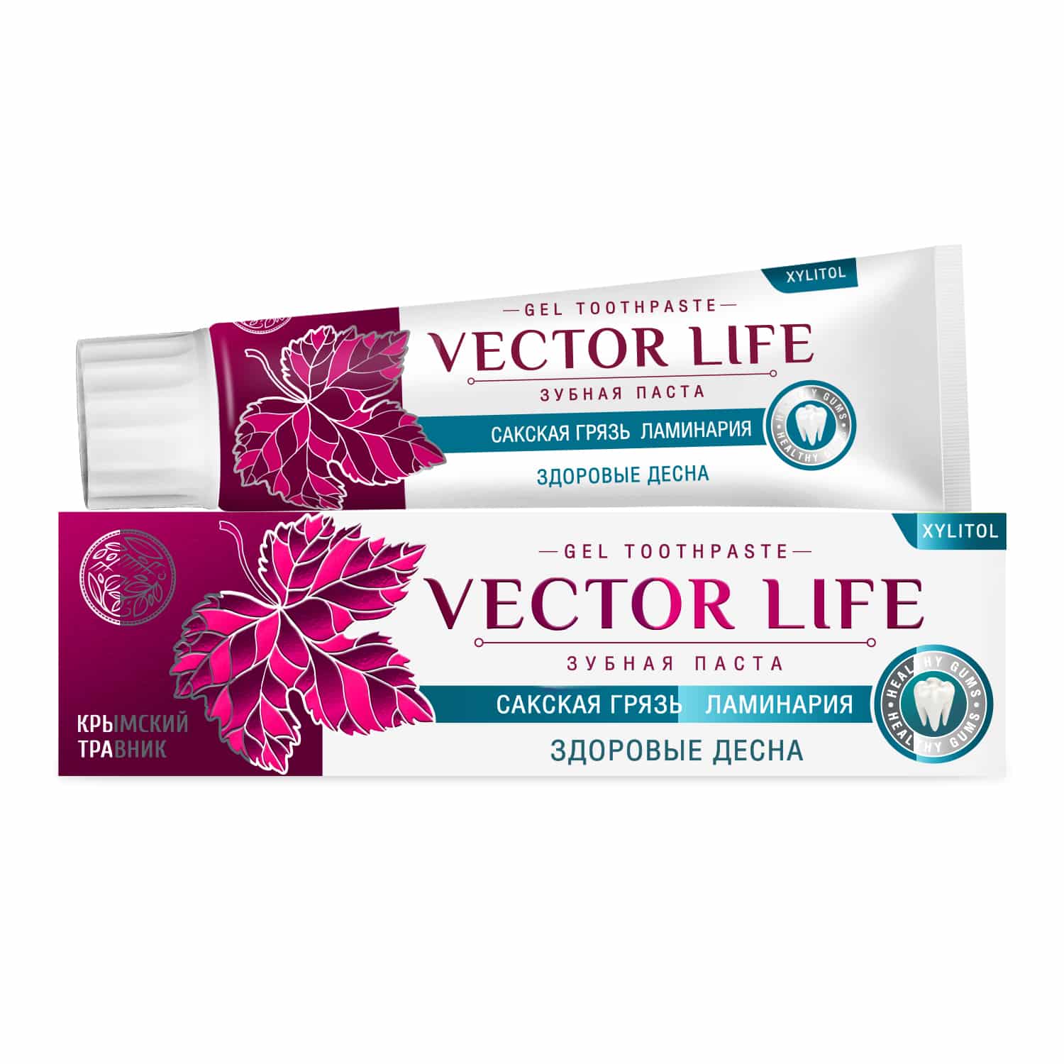 Зубная паста "VECTOR LIFE" ЗДОРОВЫЕ ДЕСНА (сакская грязь, ламинария) 100 гр