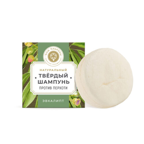 Натуральный твёрдый шампунь с эвкалиптом Против перхоти КИ, 75г