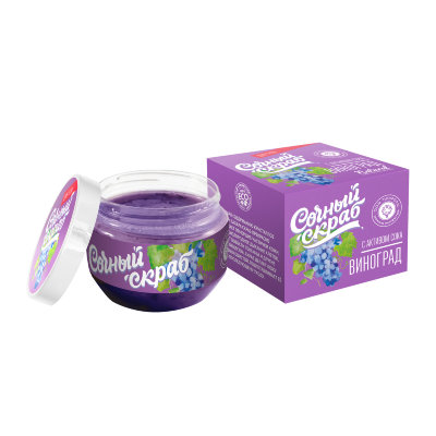 Сочный скраб для тела с активами соков, 250г : С активом сока винограда