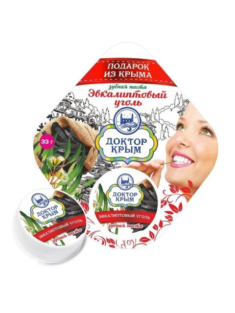 Доктор Крым Зубная паста 33г Эвкалиптовый уголь