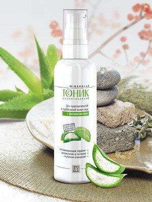 Тоник Mineralle для чувствительной и проблемной кожи лица с экстрактом Алоэ 100 гр.
