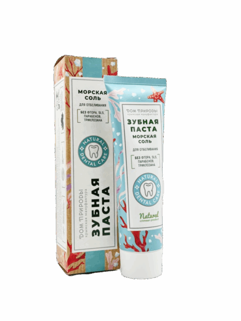 Зубная паста натуральная Отбеливающая Морская соль СПР, 70г