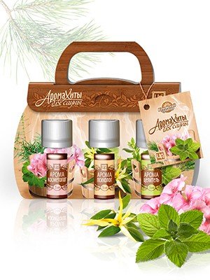 Масла косметические эфирные (Композиции) "Аромахиты для сауны" 3 шт. по 5 мл.