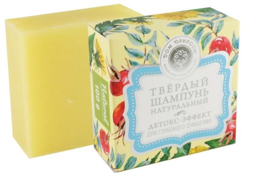 Твердое натуральное мыло-шампунь "Детокс-эффект" МН, 90г