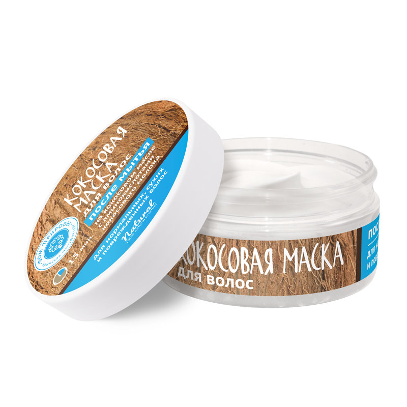 Натуральная маска для волос Кокосовая после мытья волос КМ, 150г