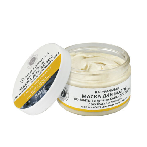 Натуральная маска до мытья волос с грязью Сакского озера с ЭКСТРАКТОМ РОМАШКИ уход и забота ЛГ, 250 г