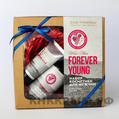 Подарочный набор WINE MEN: Винный гель для душа мужской Wine Man ВИН, 250мл; Винный крем для лица увлажняющий от морщин Wine Man ВИН, 50г; Винный крем для рук Wine SPA ВИН, 70г; ПФ Твердое винное мыло Wine Man ВИН, 100г