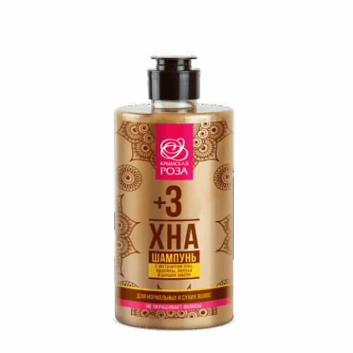 Шампунь Хна+3 с экстрактом хны, крапивы, лопуха и шишек хмеля, 450 мл