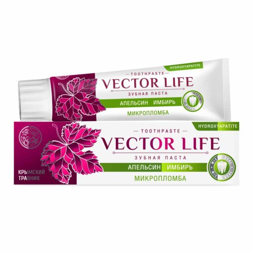 Зубная паста "VECTOR LIFE" МИКРОПЛОМБА (апельсин, имбирь) 100 гр