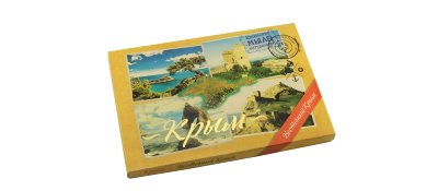 Сувенирный набор крымского мыла,Почтовый мини с марками Акварели Крыма КОЛЛАЖ ВОСТОЧНЫЙ КРЫМ,100г