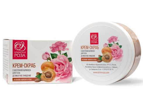 Крем-скраб для тела Роза, Деликатное очищение с косточкой абрикоса, 250 мл